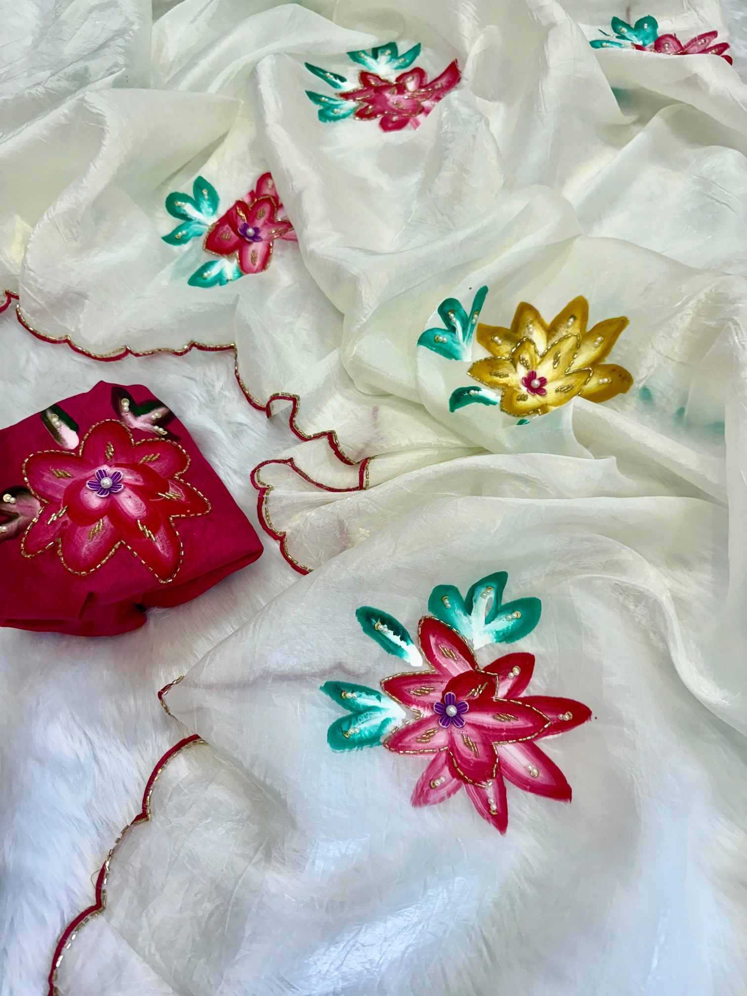 Crunchi Hand Work Saree