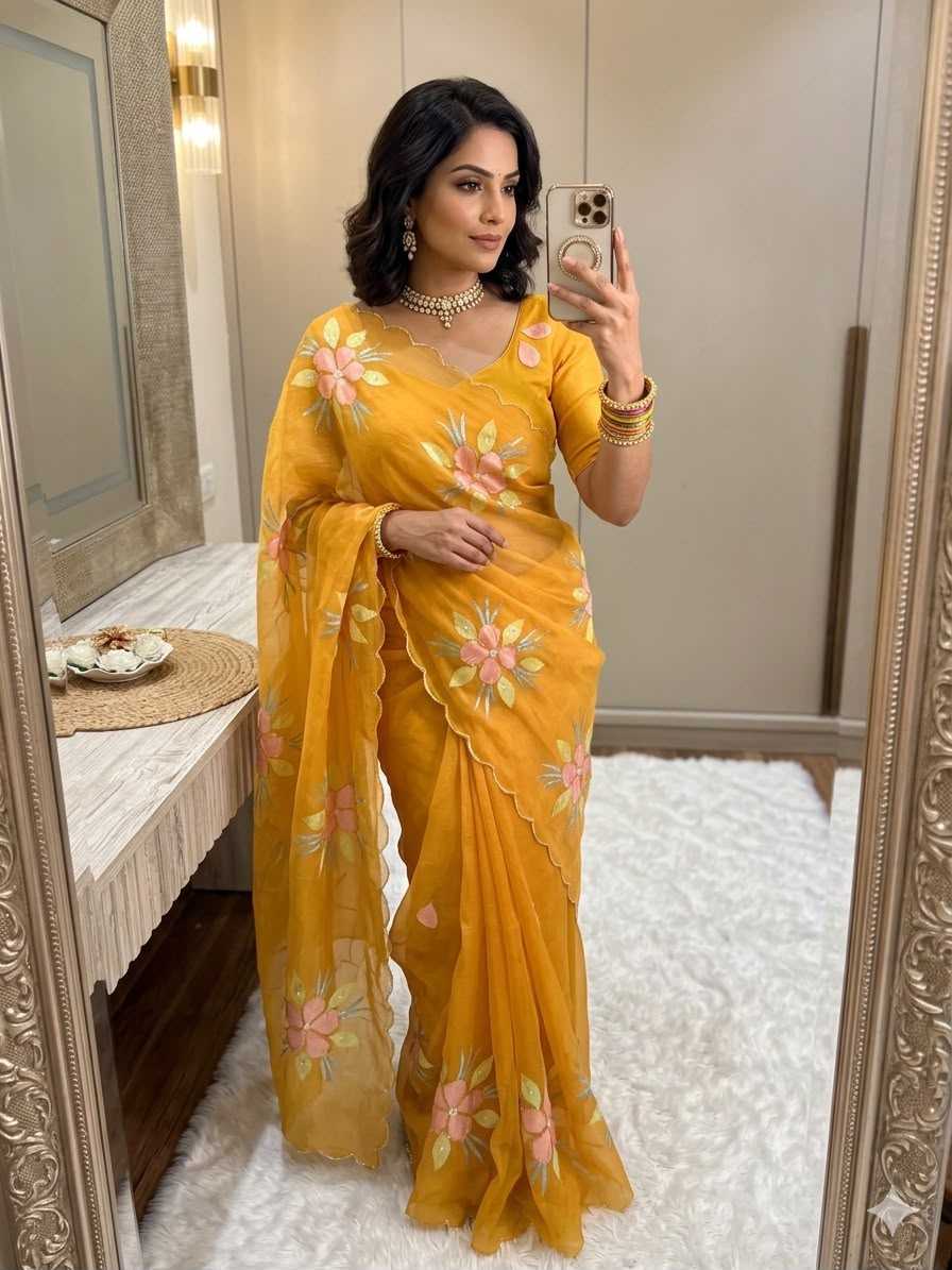 Chiffon Printed Silk Saree
