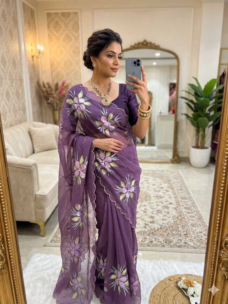 Chiffon Printed Silk Saree