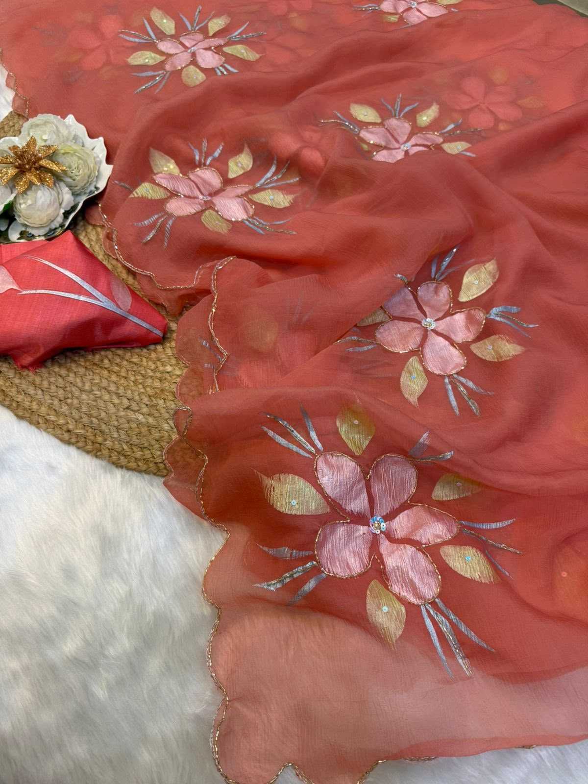 Chiffon Printed Silk Saree