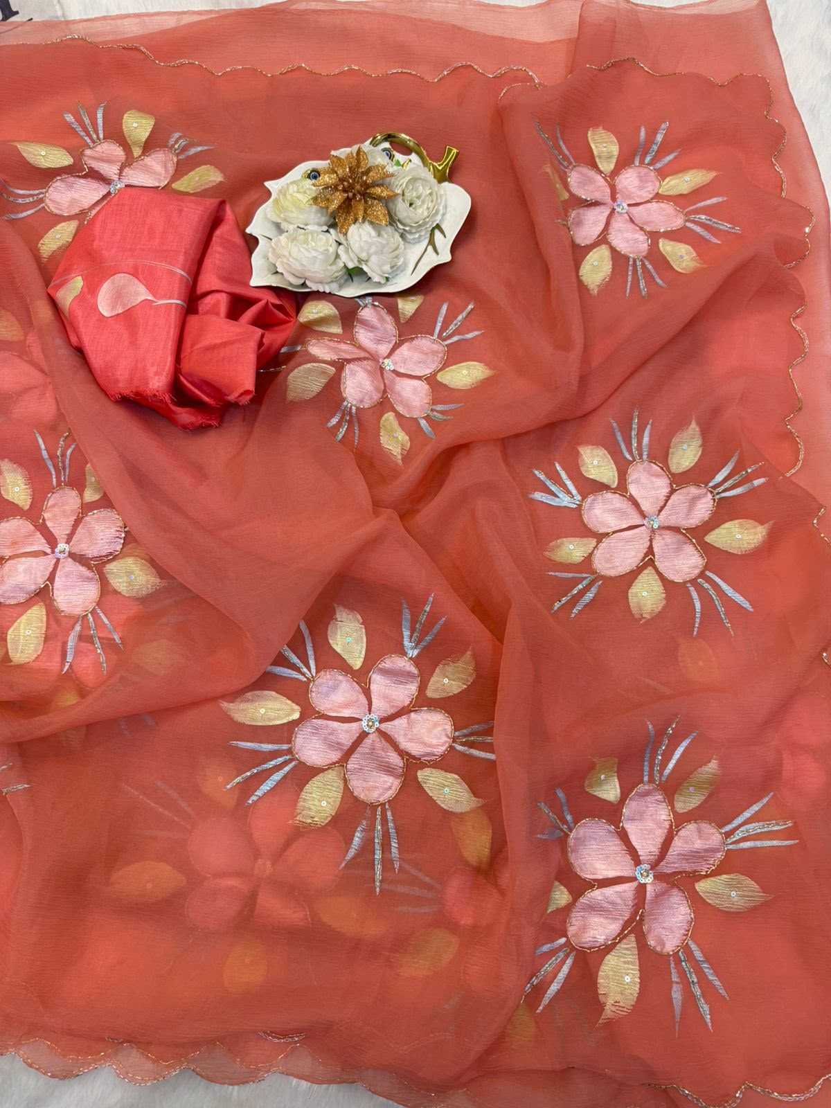 Chiffon Printed Silk Saree