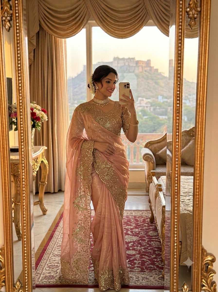 Satin Designer Saree