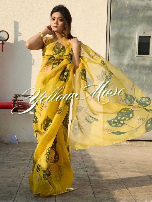 Organza Silk Printed Saree