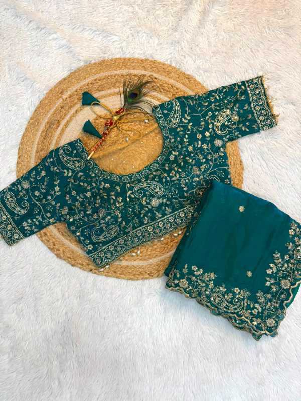 Space Silk Sequence Saree in Wine
