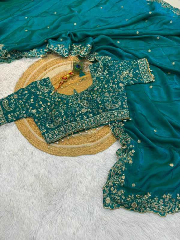Space Silk Sequence Saree in Wine