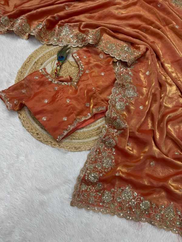 Space Silk Designer Saree in Lavender