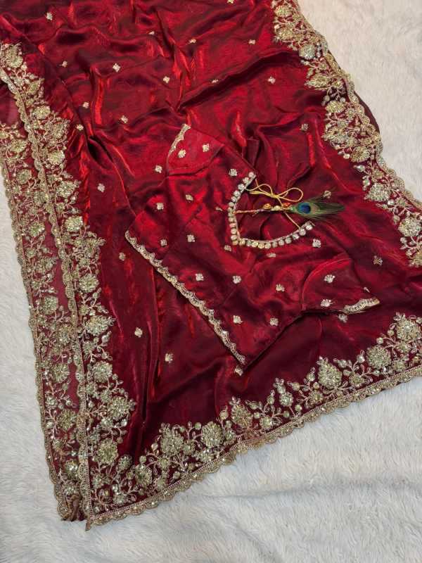 Space Silk Designer Saree in Lavender