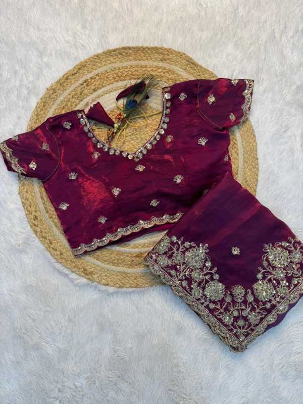Space Silk Designer Saree in Lavender
