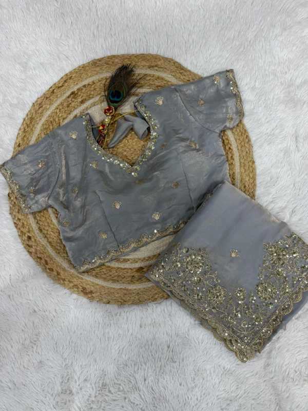 Space Silk Designer Saree in Lavender