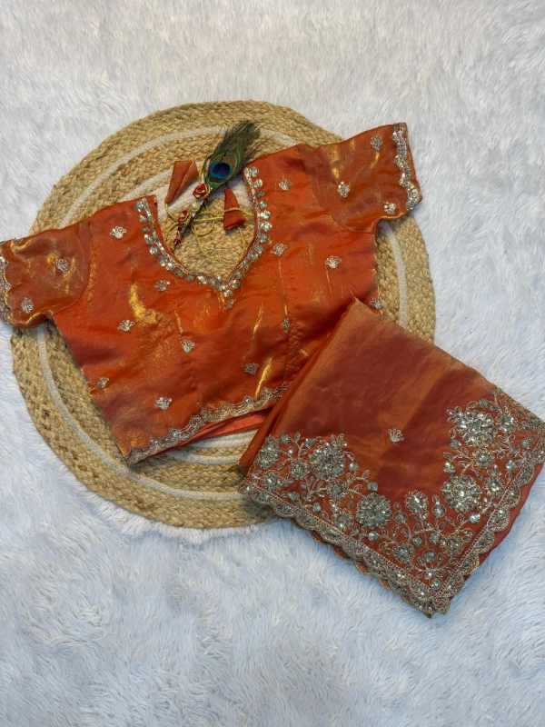 Space Silk Designer Saree in Lavender