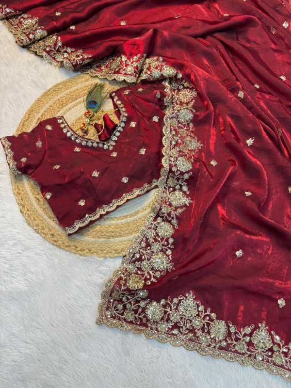 Space Silk Designer Saree in Lavender