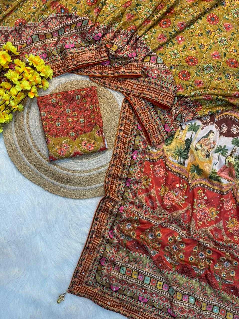 Chinon Printed Saree