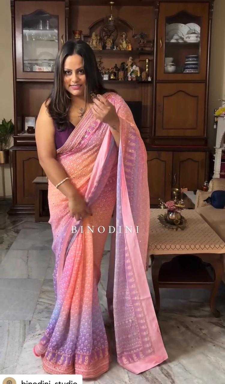Faux Georgette Printed Saree