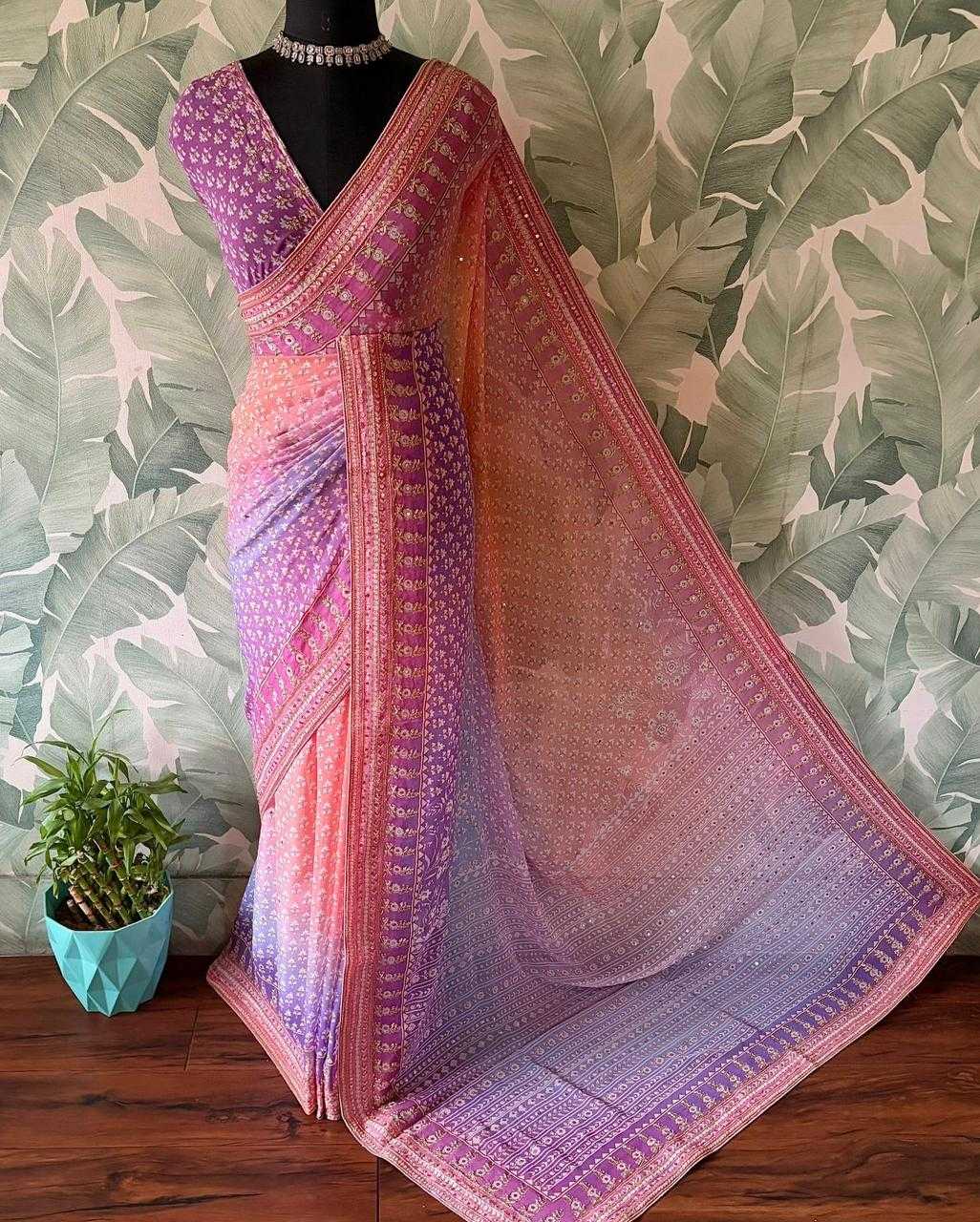 Faux Georgette Printed Saree