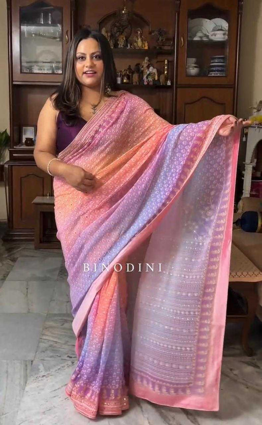 Faux Georgette Printed Saree