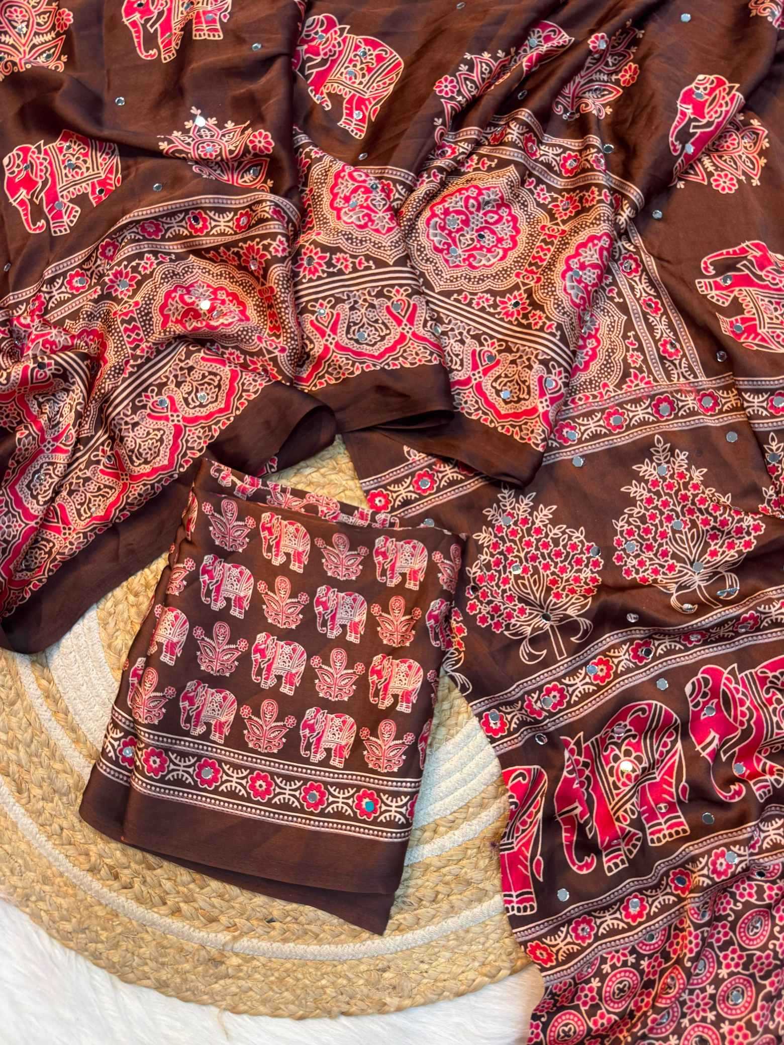 Satin Silk Brocade Saree