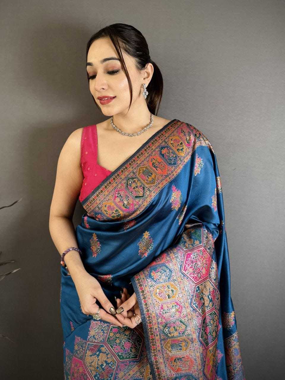 Soft Kashmiri Silk Designer Saree