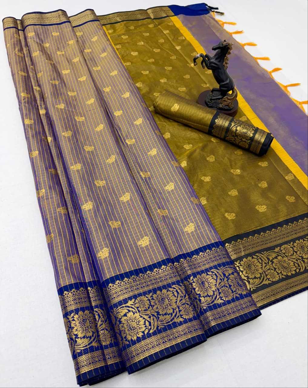 Banarasi Soft Silk Designer Saree in Orange