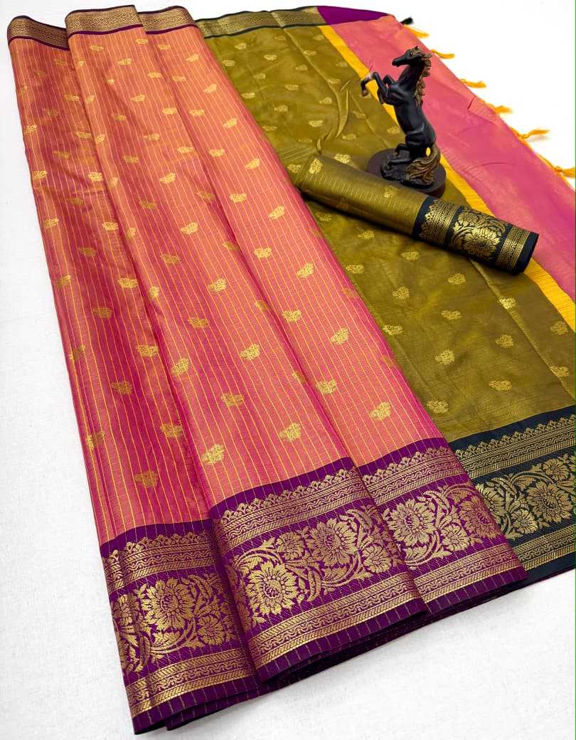 Banarasi Soft Silk Designer Saree in Orange