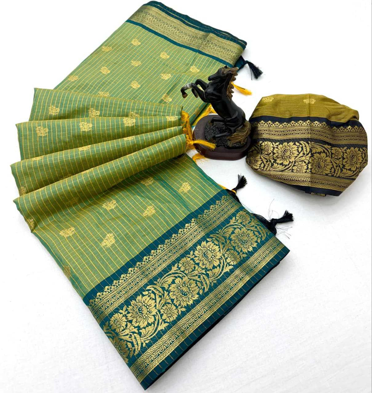 Banarasi Soft Silk Designer Saree in Orange