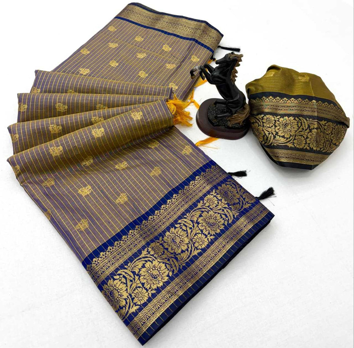 Banarasi Soft Silk Designer Saree in Orange