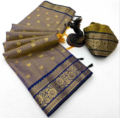 Banarasi Soft Silk Designer Saree in Orange