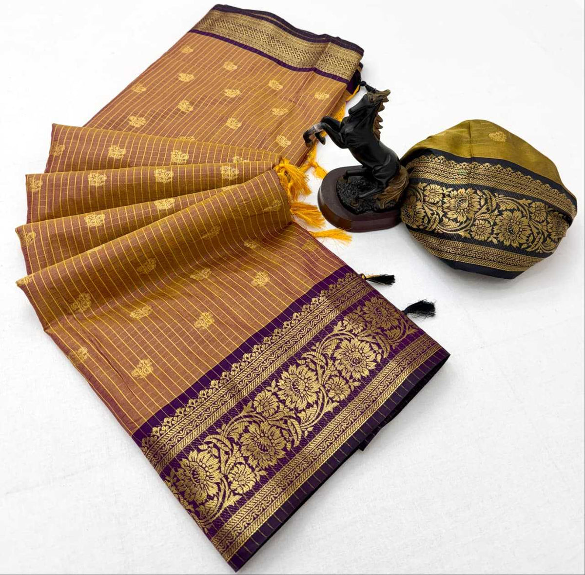 Banarasi Soft Silk Designer Saree in Orange