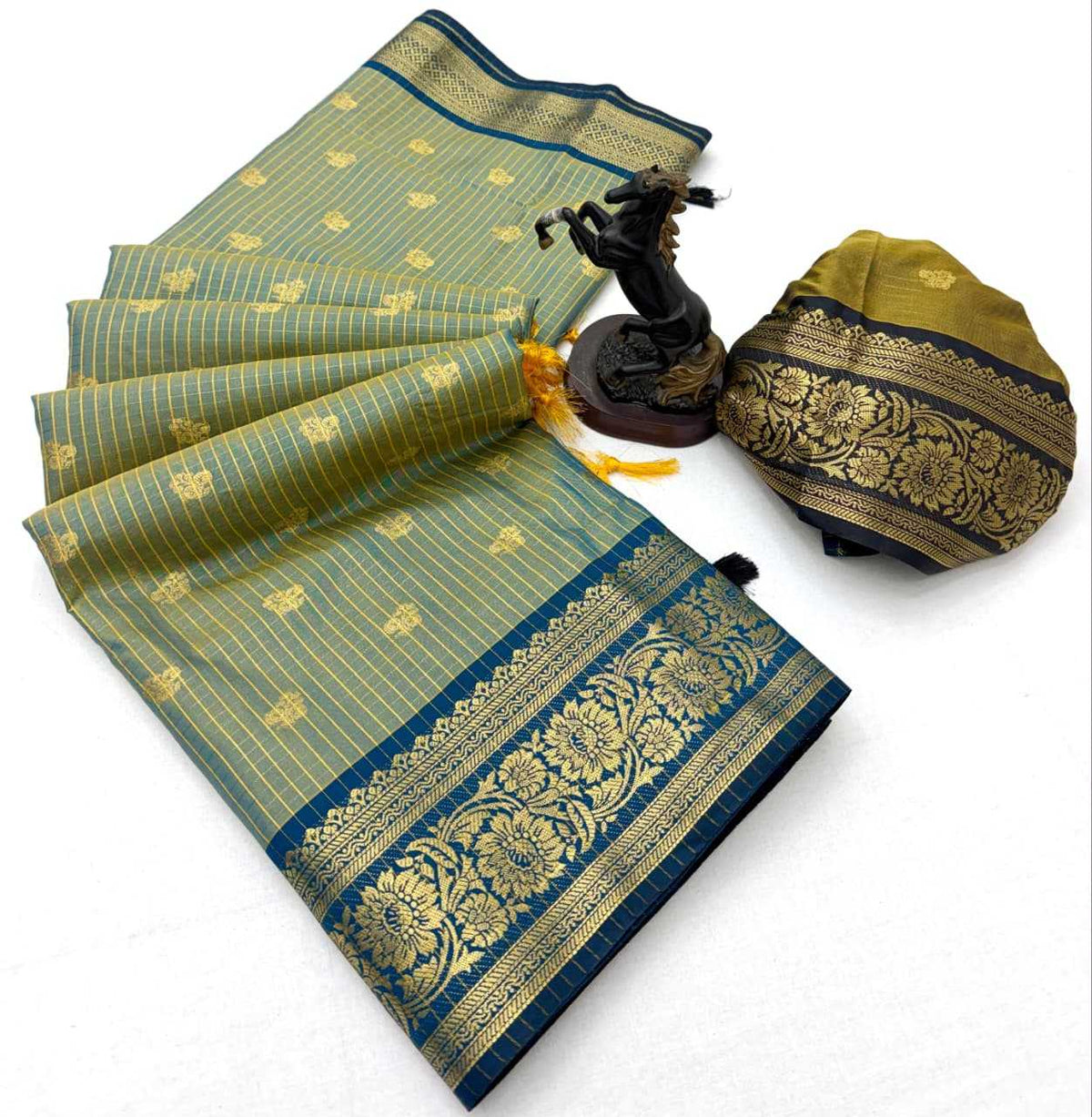Banarasi Soft Silk Designer Saree in Orange
