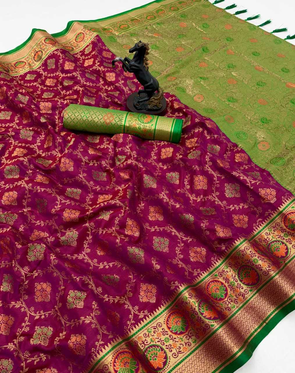 Soft Silk Designer Saree in Green