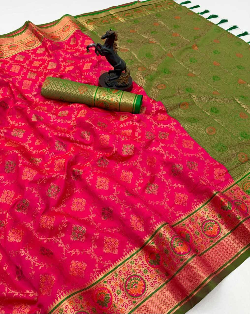 Soft Silk Designer Saree in Green