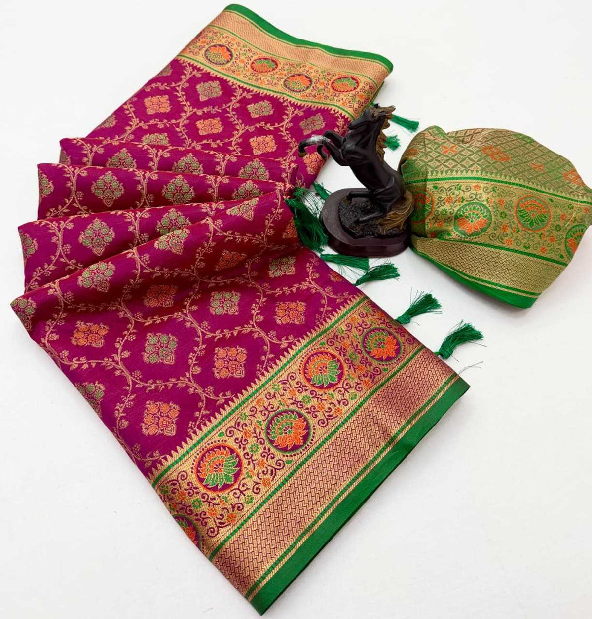 Soft Silk Designer Saree in Green