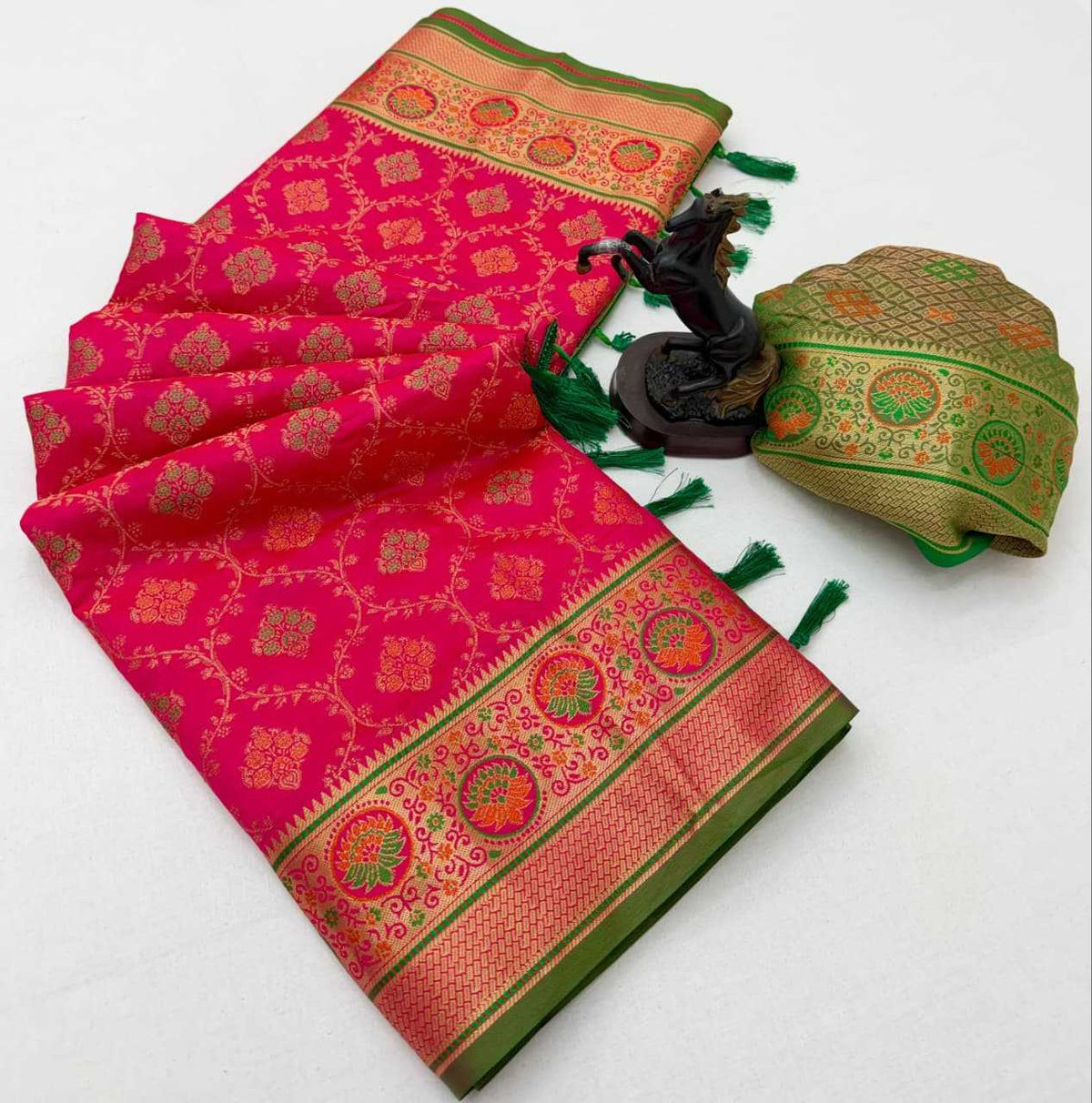 Soft Silk Designer Saree in Green