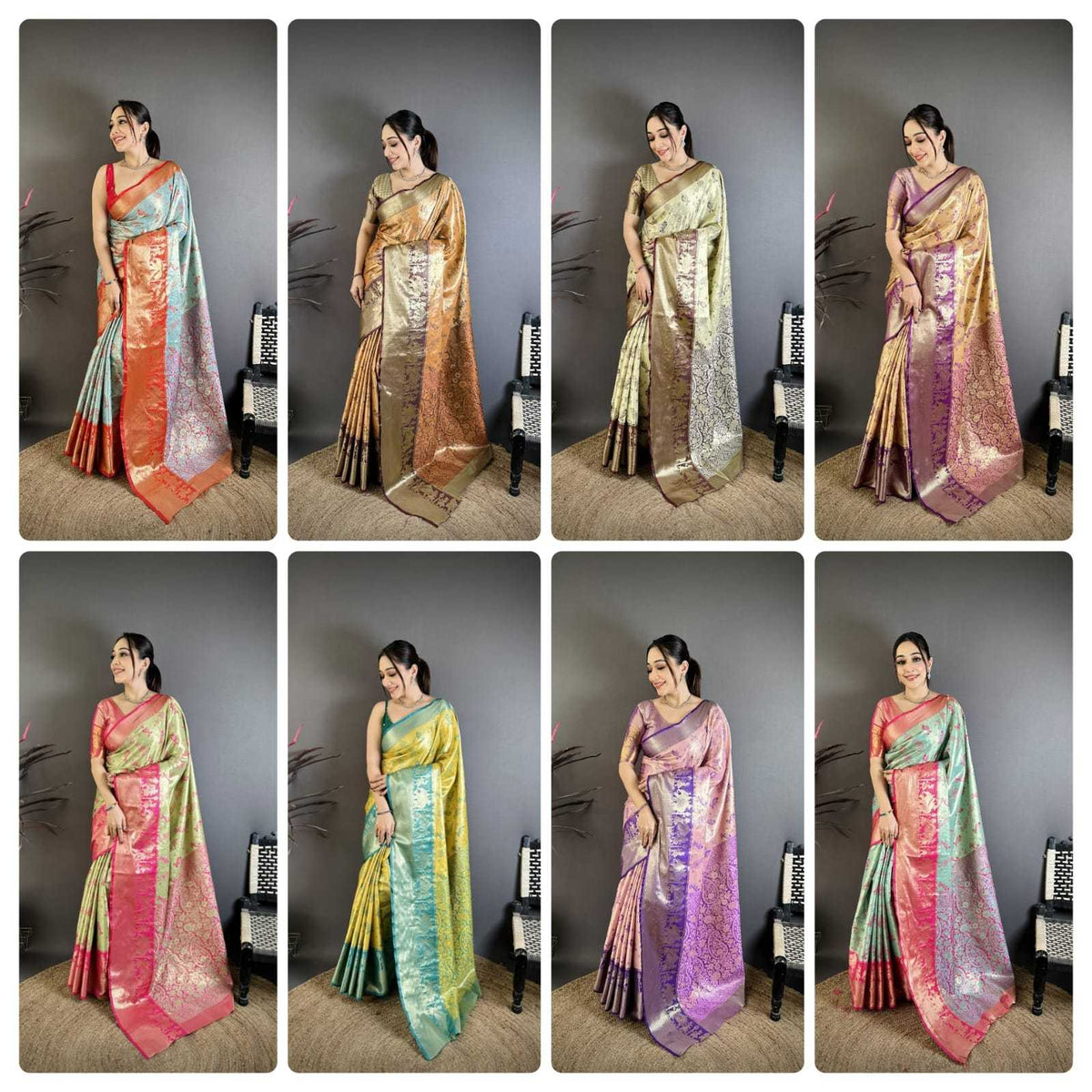 Design Kanjivaram Silk Zari Border Saree