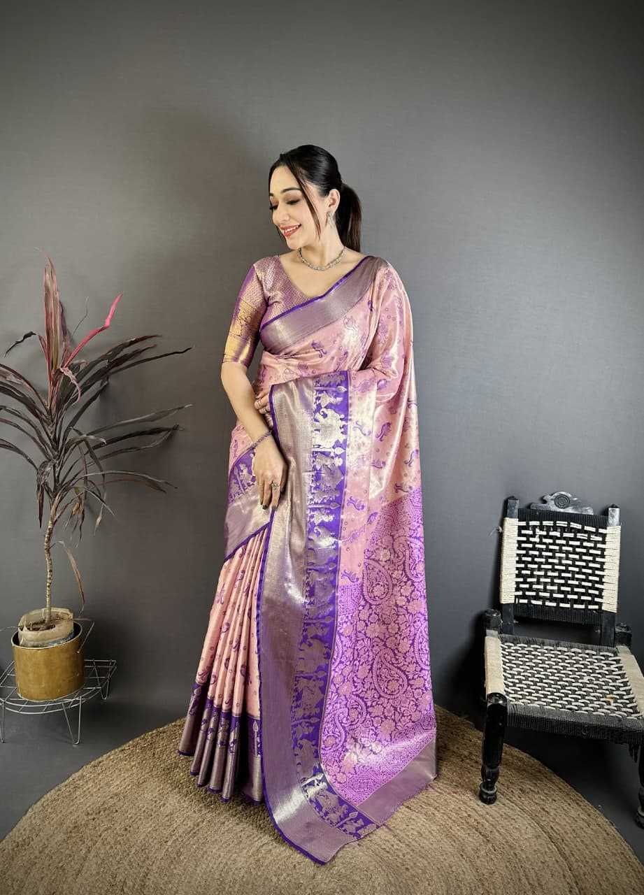 Design Kanjivaram Silk Zari Border Saree