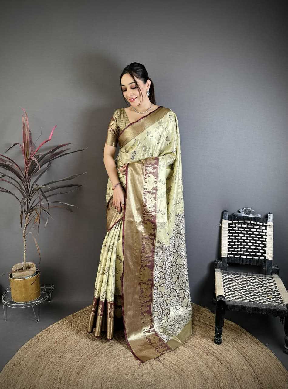 Design Kanjivaram Silk Zari Border Saree