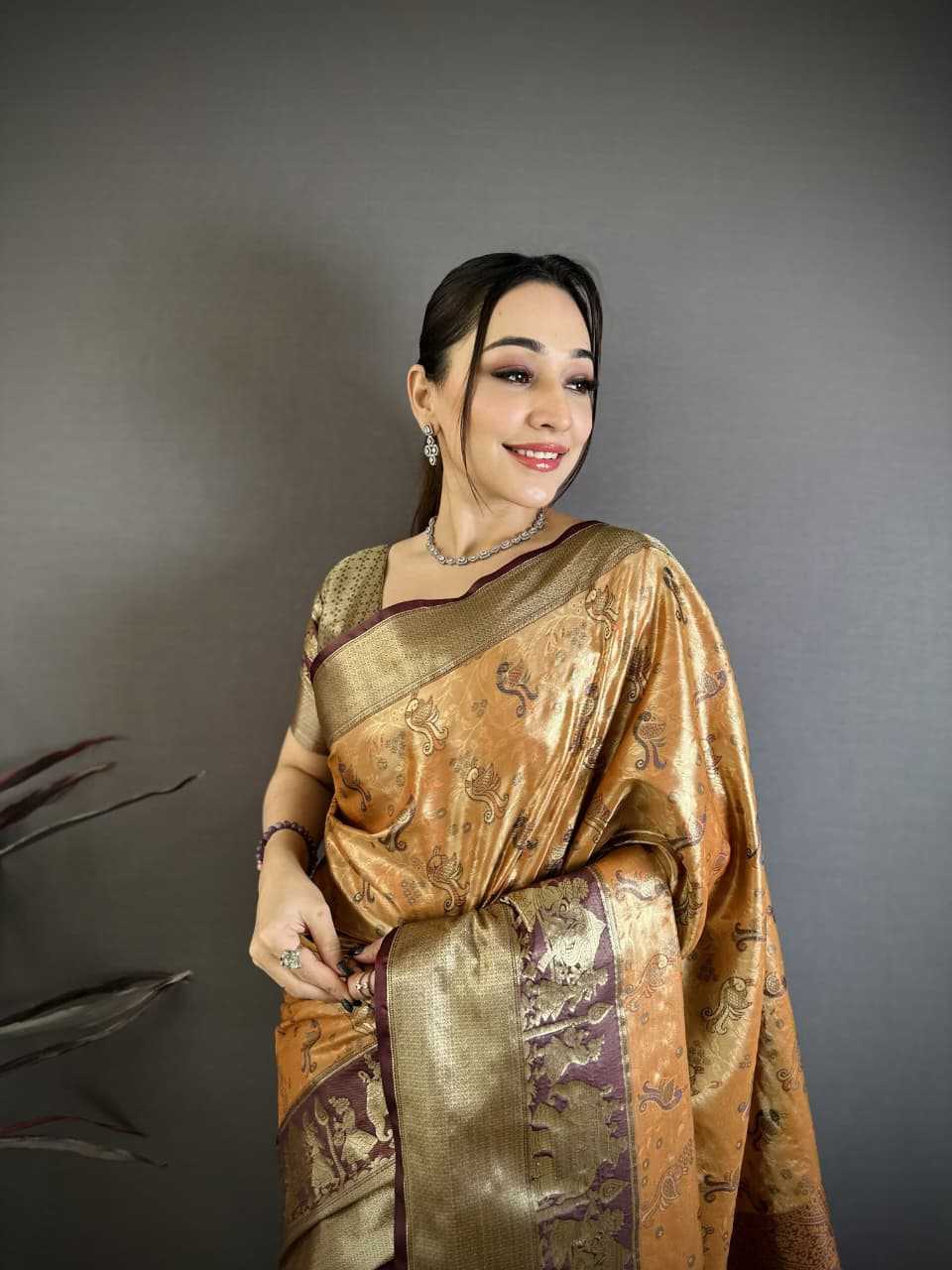 Design Kanjivaram Silk Zari Border Saree