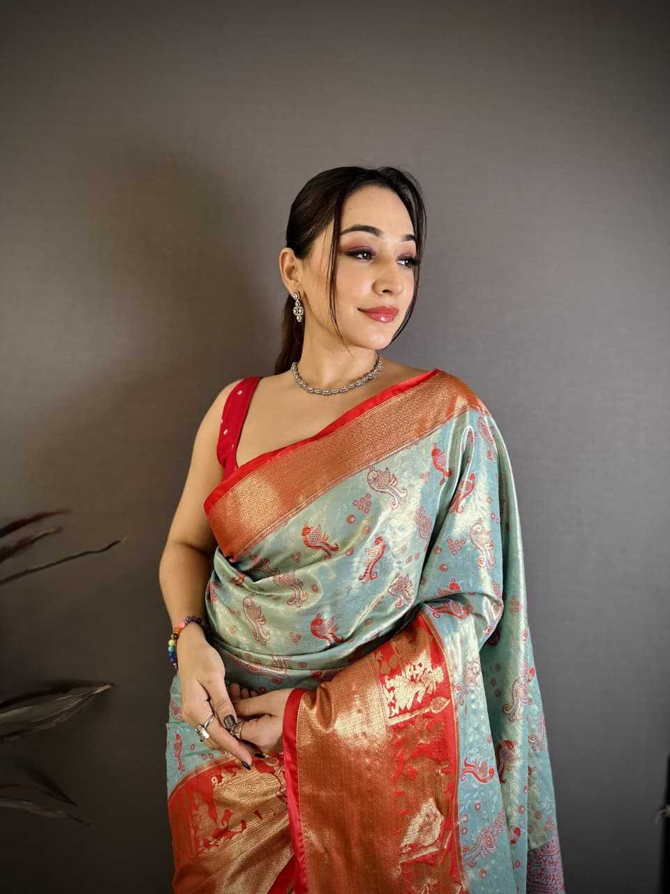Design Kanjivaram Silk Zari Border Saree