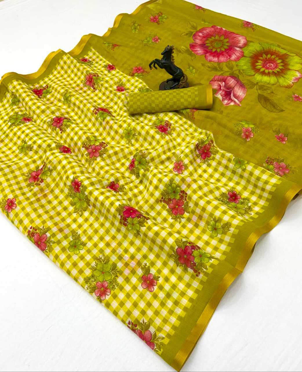 Digital Linen Designer Saree