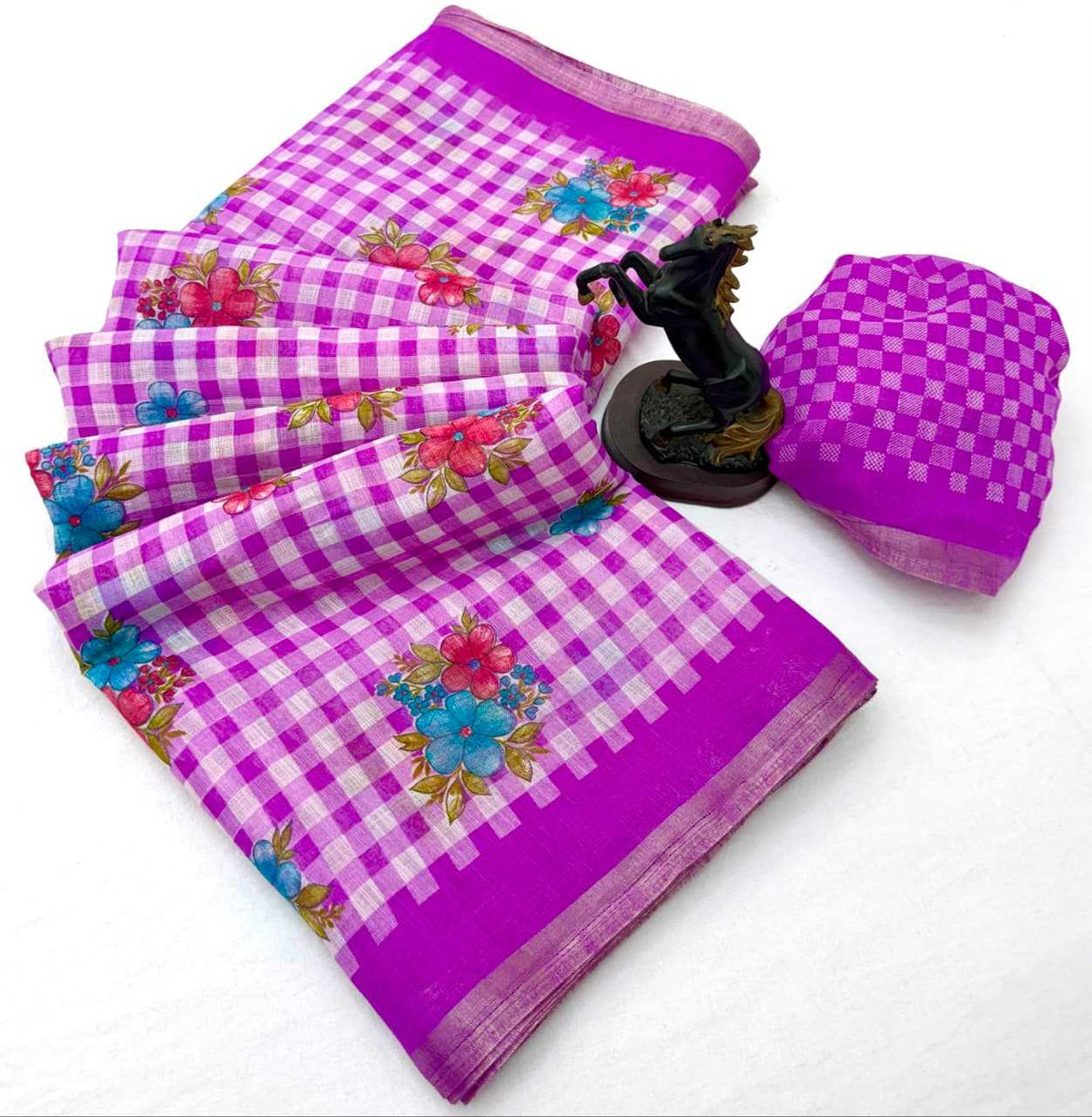Digital Linen Designer Saree