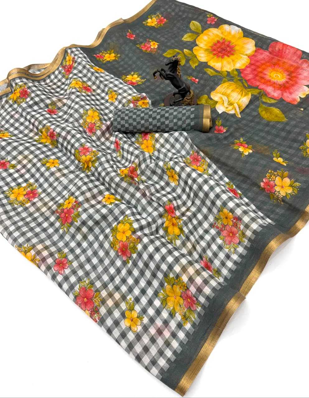 Digital Linen Designer Saree