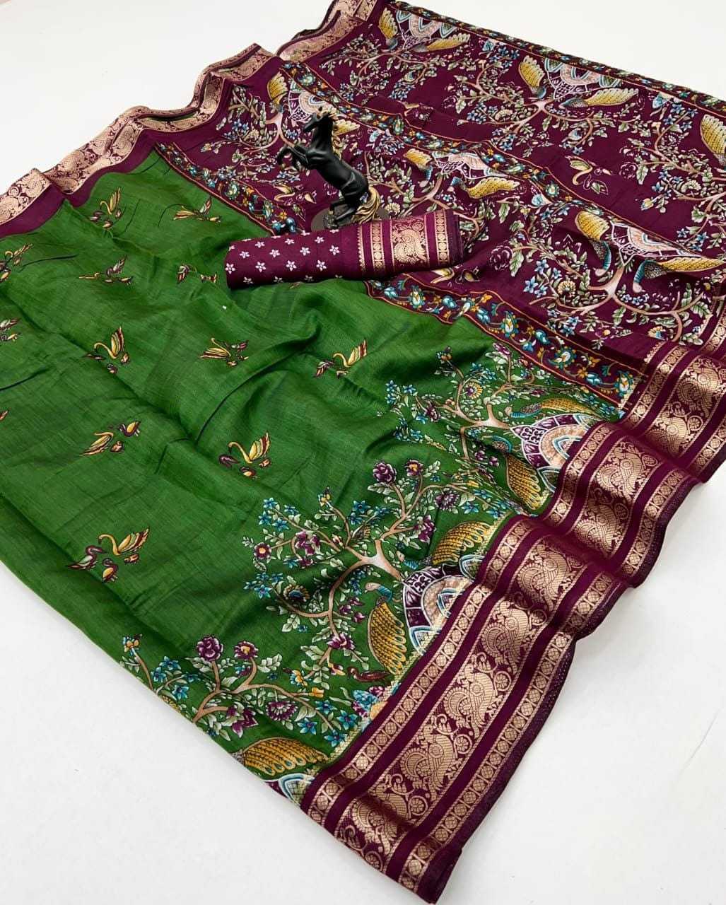 Viscose Kalamkari Saree