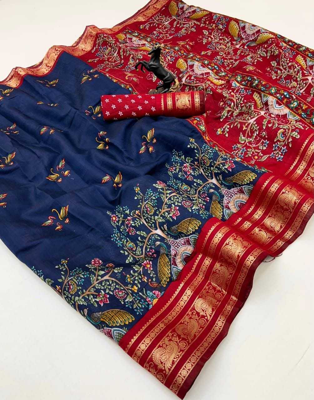 Viscose Kalamkari Saree