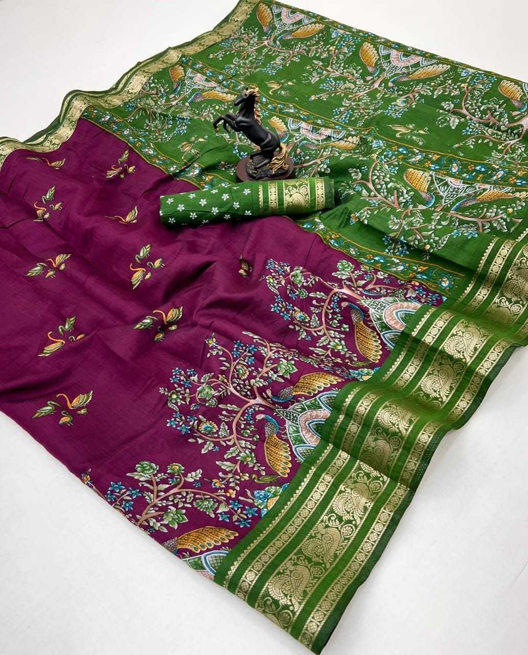 Viscose Kalamkari Saree