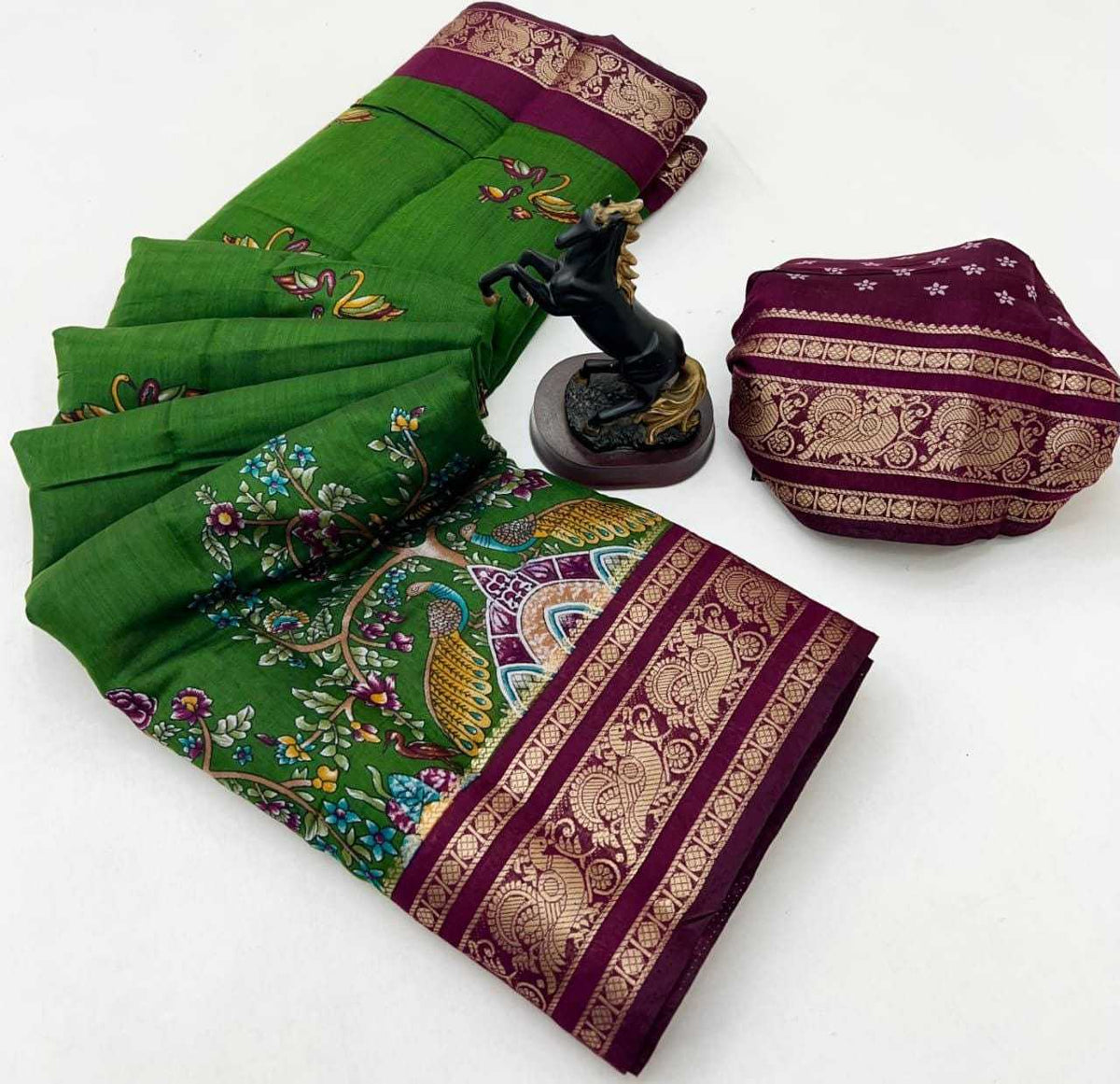 Viscose Kalamkari Saree