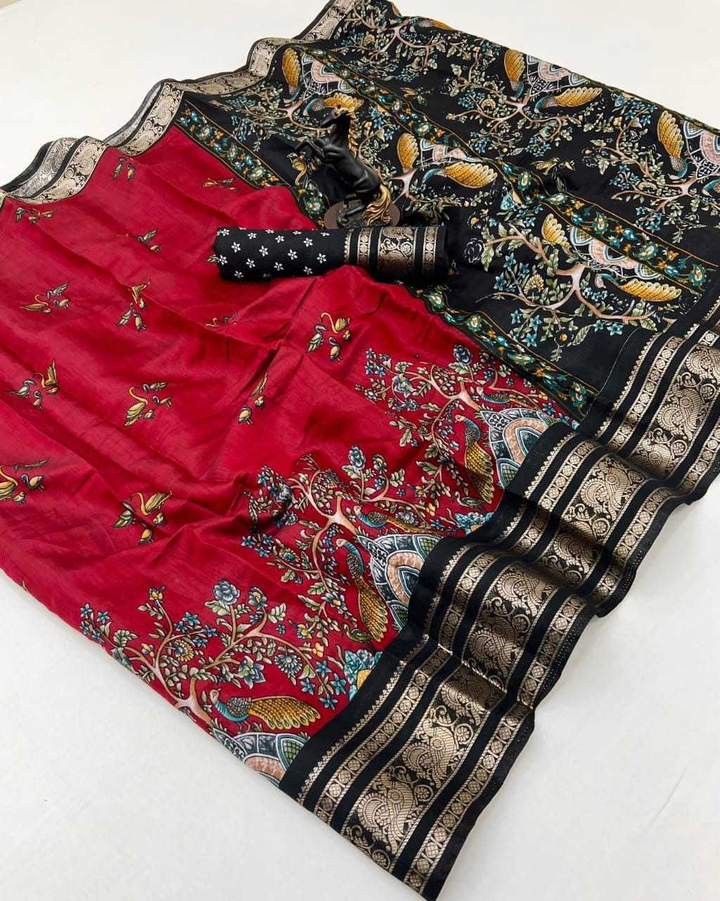 Viscose Kalamkari Saree