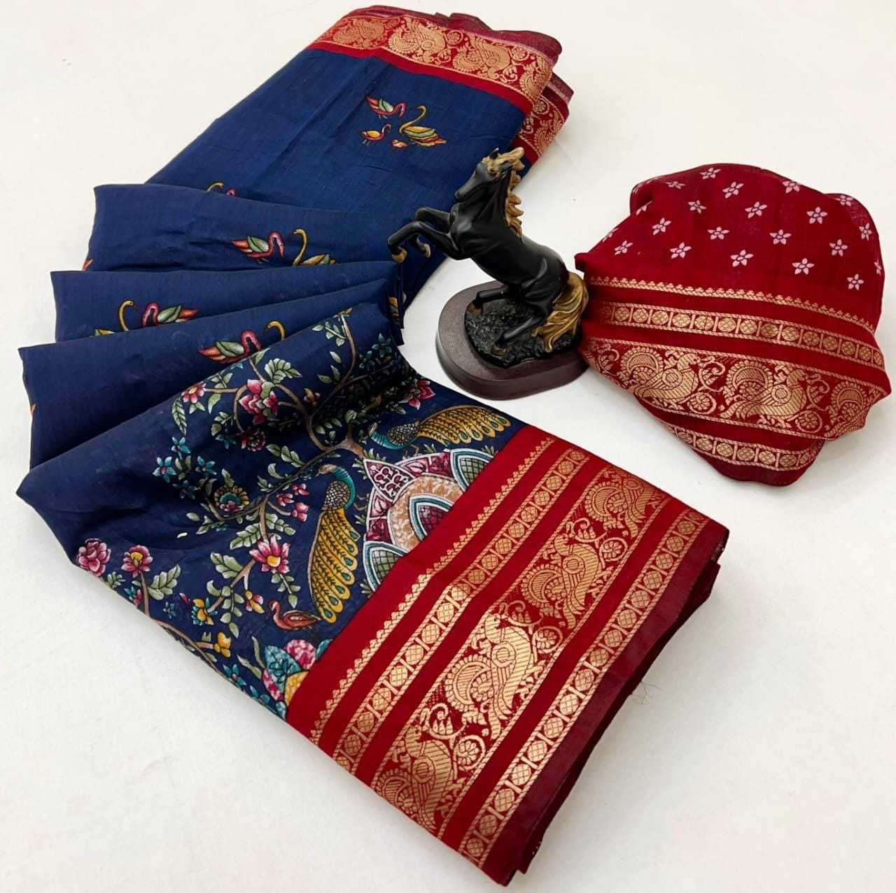Viscose Kalamkari Saree