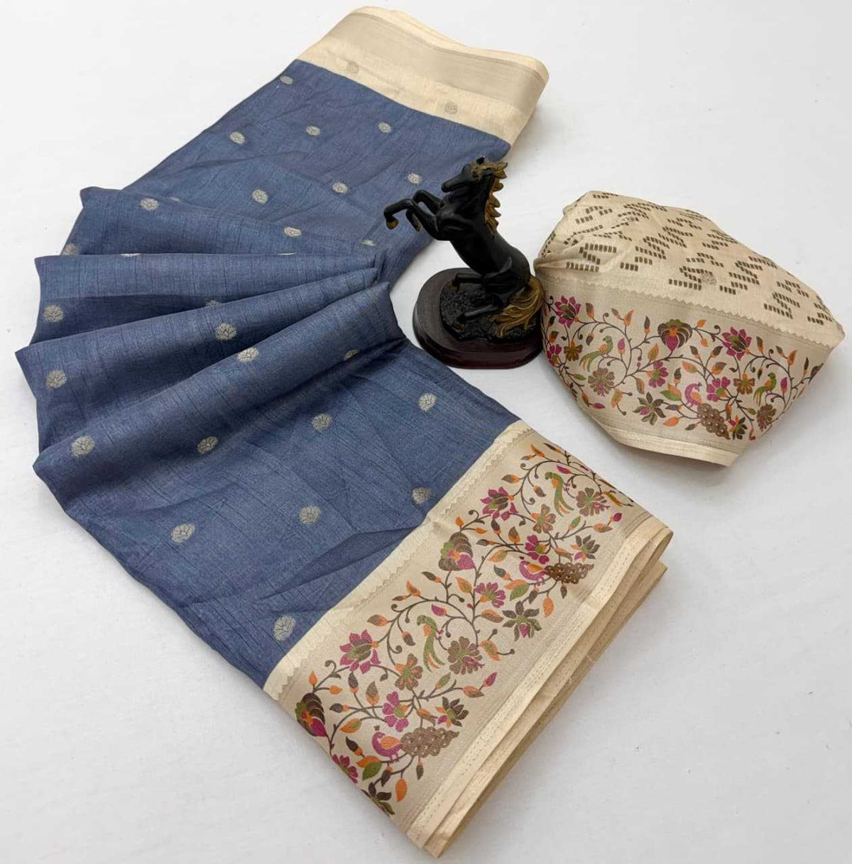 Keerthi Tussar Silk Printed Saree