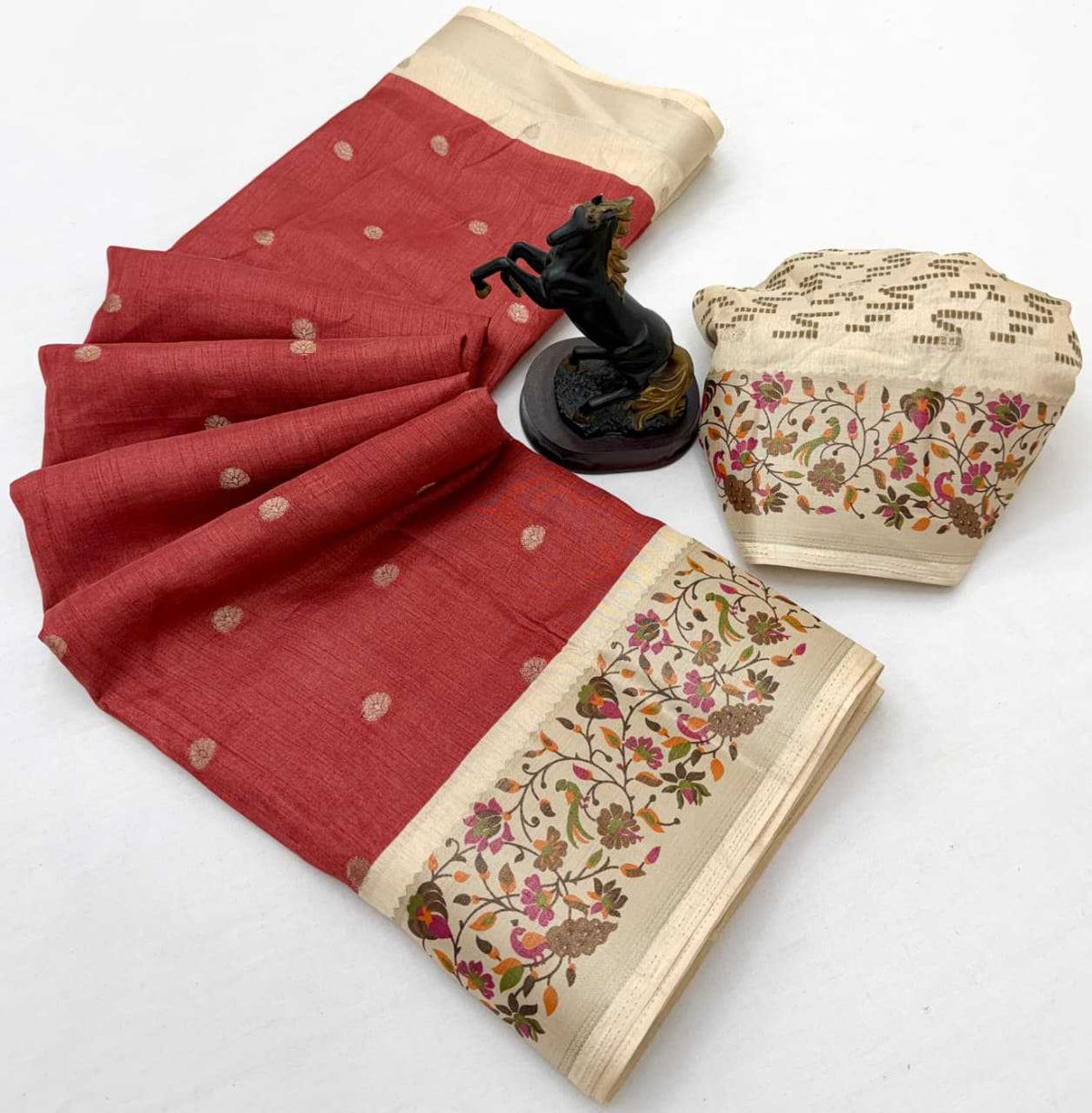 Keerthi Tussar Silk Printed Saree