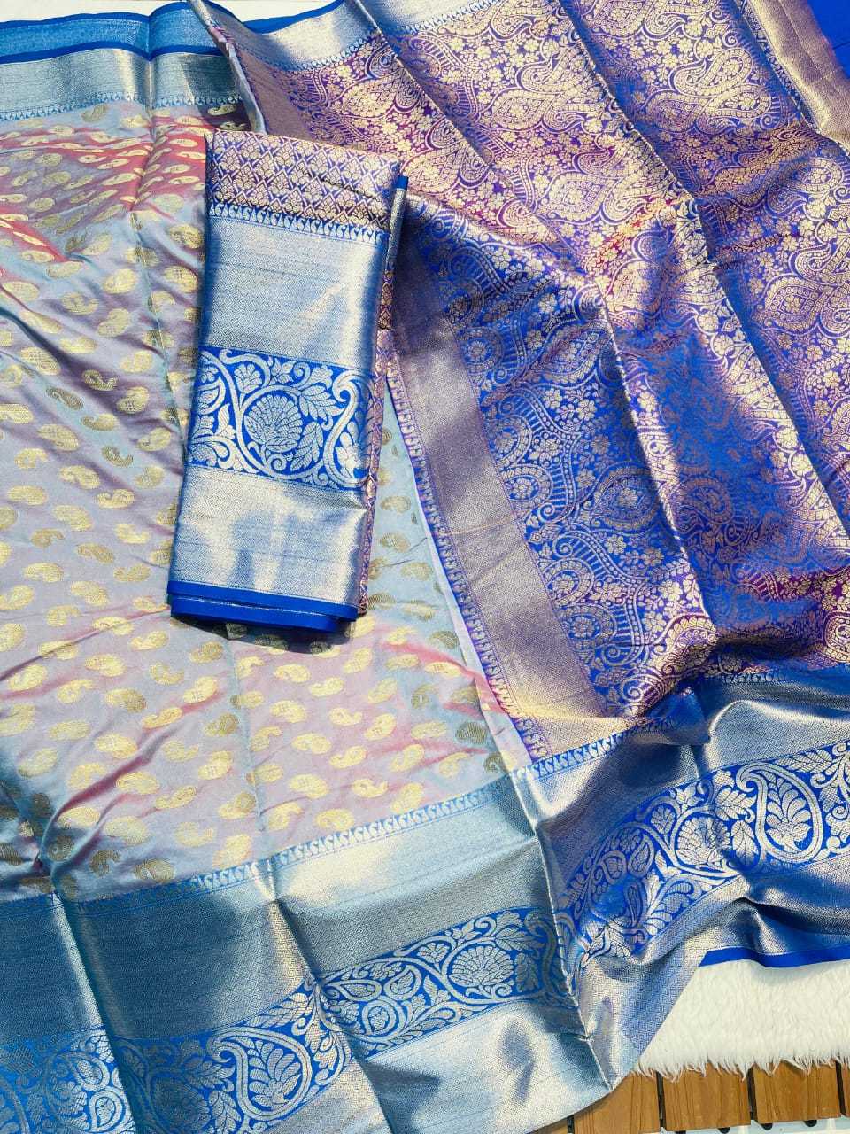 Kanjivaram Silk Designer Saree in Blue