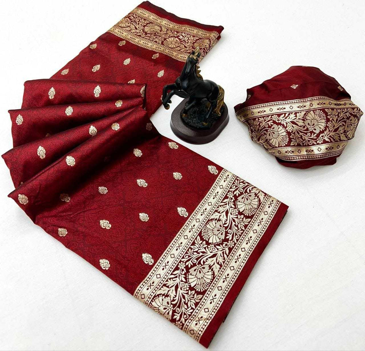 Nisha Banarasi Soft Silk Designer Saree in Purple